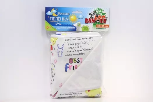 Пеленка Бамбула непромок д/кроватки велосипеды белый 60х90 см