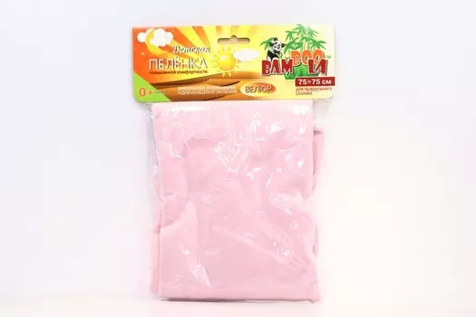 Пеленка Бамбула непромок д/пеленального столика из велюра розовый 75х75 см