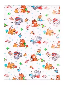 Пеленка Flyzay ситец Коты/белый С2 95х120 cм