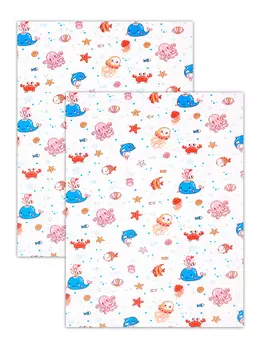 Пеленка Flyzay ситец море/белый С2 95х120 cм