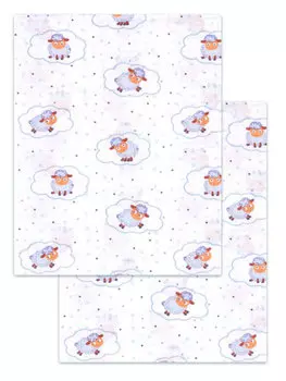 Пеленка Flyzay ситец Овечки светло-корич/бел С2 95х120 cм