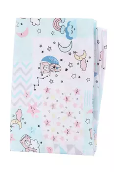 Пеленка Flyzay ситец Звезды/бирюза С2 95х120 cм