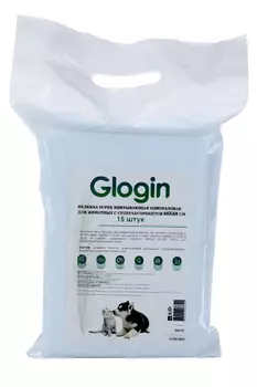 Пеленка GLOGIN super д/животных впитывающая одноразовая с суперабсорбентом 60х60 см 15 шт