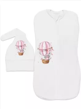 Пеленка-кокон Лакшэри Бейби с принтом д/малыша слоненок девочка р (56-62)