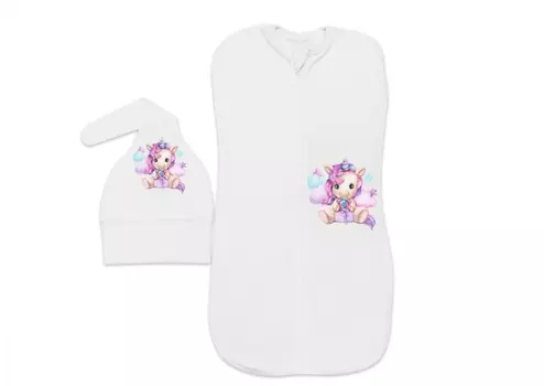 Пеленка-кокон Лакшэри Бейби с принтом единорог р (62-68)