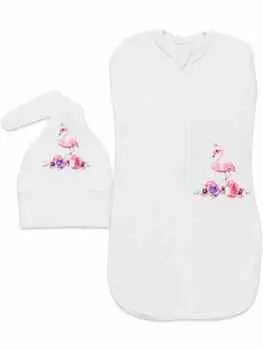 Пеленка-кокон Лакшэри Бейби с принтом фламинго р (62-68)