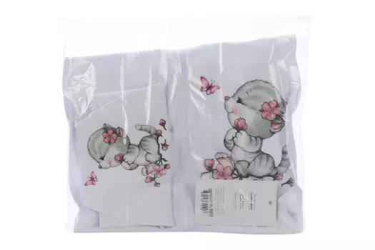 Пеленка-кокон Лакшэри Бейби с принтом милая киска с пионом р (62-68)