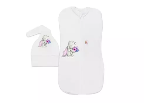 Пеленка-кокон Лакшэри Бейби с принтом зайчонок р (62-68)