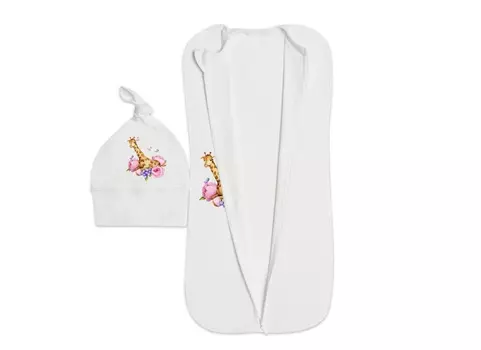 Пеленка-кокон Лакшэри Бейби с принтом жираф р (56-62)