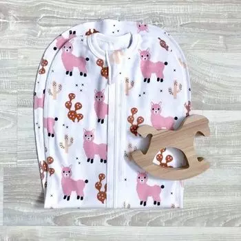 Пеленка-кокон Мьельк Ламы девочки розовый/белый