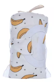 Пеленка-кокон Мьельк с шапочкой Бананы желтый/белый
