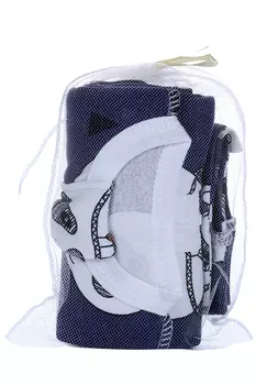 Пеленка-кокон Мьельк с шапочкой Панды черный/синий/желтый/белый