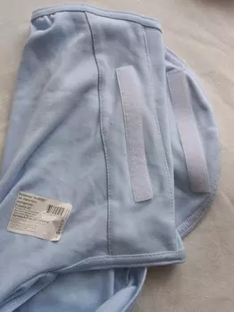 Пеленка-кокон Моей крохе на липучках 100% хлопок д/новорожденных голуб р 62