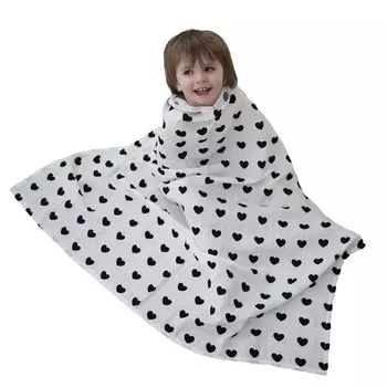 Пеленка Mamalino муслиновая черничный/белый сердце 120х120 см