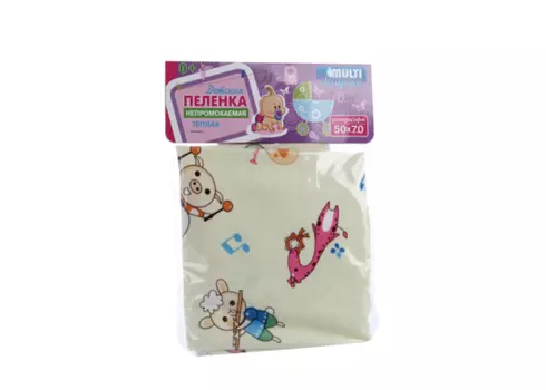 Пеленка Молти Даяпес непромок д/коляски из ультрасофта мишки на желтом 50х70 см