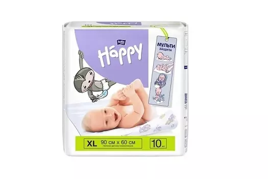 Пеленки Белла Хеппи 90х60 см, 10 шт