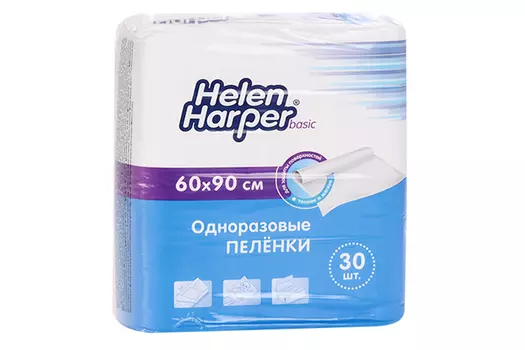Пеленки Хелен Харпер basic медицинские одноразовые 60х90 см, 30 шт