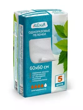 Пеленки Икена однораз 60х60 см, 5 шт