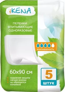 Пеленки Икена однораз 60х90 см, 5 шт