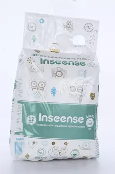 Пеленки Inseense детские одноразовые 60х40 см, 12 шт