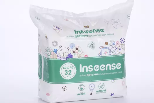 Пеленки Inseense детские одноразовые 60х40 см, 32 шт