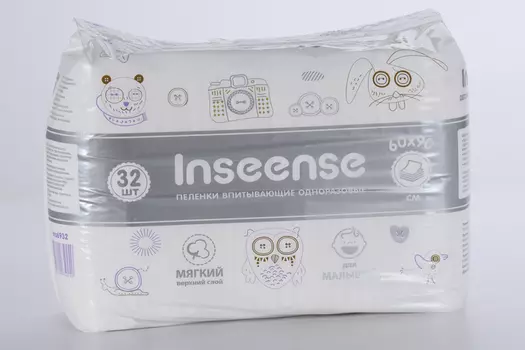 Пеленки Inseense детские одноразовые 60х90 см, 32 шт