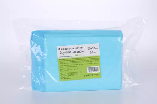 Пеленки Элара Kids эконом впитывающие одноразовые 60х60 см синий, 30 шт
