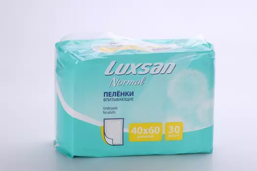 Пеленки Люксан Нормал пеленки впитывающ 60х40 см, 30 шт