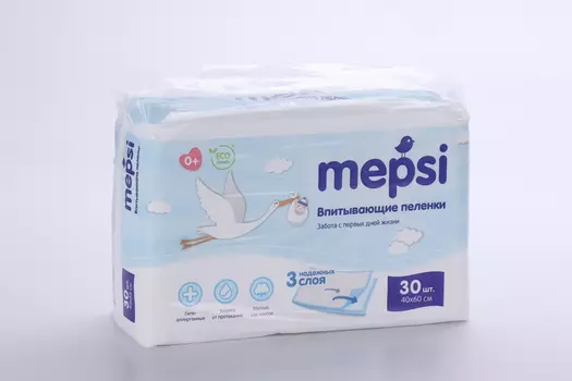 Пеленки Мепси впитывающие 60х40 см, 30 шт