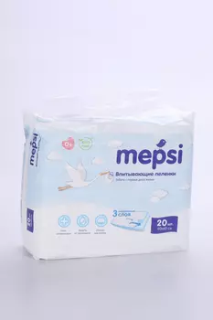 Пеленки Мепси впитывающие 60х60 см, 20 шт