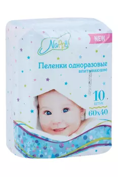 Пеленки Нэппи впитыв детск 60х40 см, 10 шт