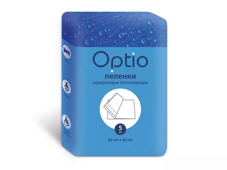 Пеленки Оптио однораз впитывающие 40х60 см, 5 шт