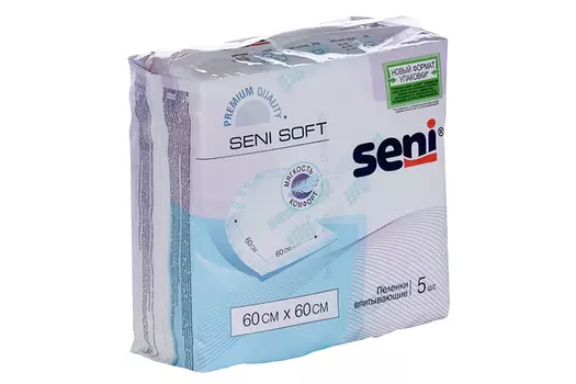Пеленки Сени софт впитывающие 60х60 см, 5 шт