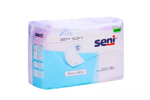 Пеленки Сени софт впитывающие 60х90 см, 30 шт