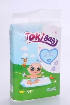 Пеленки TokiBaby впитывающие 60х60 см, 15 шт