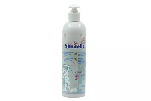 Пена д/ванн Sanitelle земляника (3+), 500 мл