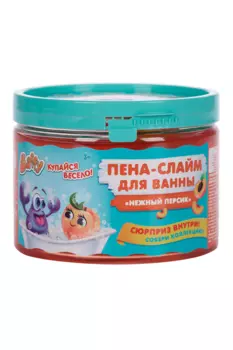 Пена-слайм д/ванны Baffy Нежный персик с сюрпризом детская, 300 мл