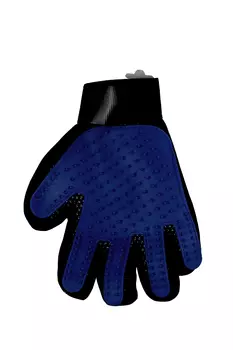 Перчатка MultiDom д/вычесывания шерсти кошек/собак р 22х17 см синий