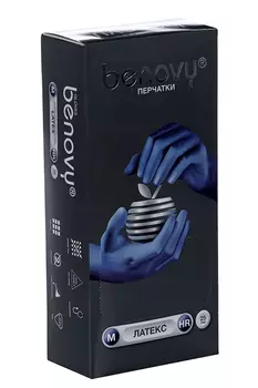 Перчатки BENOVY смотр латекс н/стер неопудр повыш проч M, 25 шт