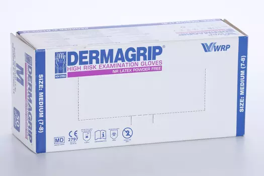 Перчатки Dermagrip High Risk смотр/неопуд M, 25 шт, пар