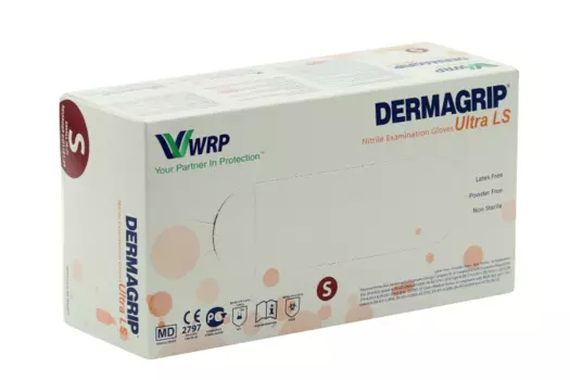 Перчатки Dermagrip Ultra LS смотр/нестерил/нитрил/неопуд S, 100 шт, пар