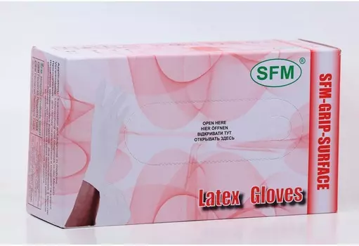 Перчатки SFM Gloves диагност латекс н/стер неопудр пара M, 50 шт