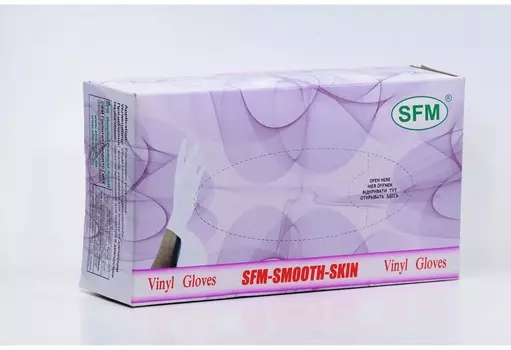 Перчатки SFM Gloves диагност винил н/стер неопудр пара L, 50 шт