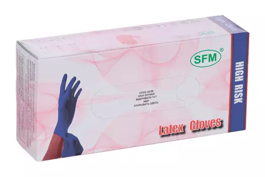 Перчатки SFM Gloves латекс/нестер/неопуд/текст/ос прочн/удлин/хлор син L, 25 шт, пара