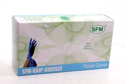 Перчатки SFM-Grip-Surface смотр/нитрил/неопудр/нестерил/синтетич/синие, 50 шт, пара размер М