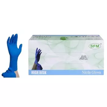 Перчатки SFM HIGH RISK нитрил (30см)/нестер/неопуд/тект/хлор одн М (7-8), 25 шт, пара