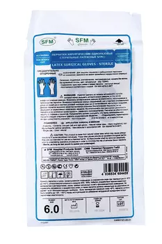 Перчатки SFM хирургич стерил анатомич латекс опудр текстур б/валика, (534 693)