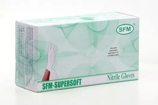Перчатки SFM нитрил/нестер/неопуд/текст/внутр полимер покр белый M, 100 шт, пар