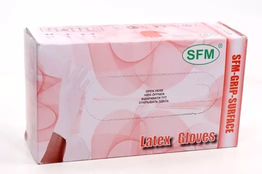 Перчатки SFM смотр/латекс/нестерил/неопуд/однораз натуральный L, 50 шт, пара