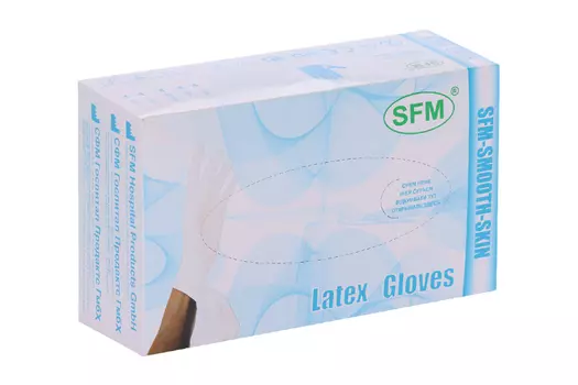 Перчатки SFM смотр/латекс/нестерил/опудр/гладкие р XL, 50 шт